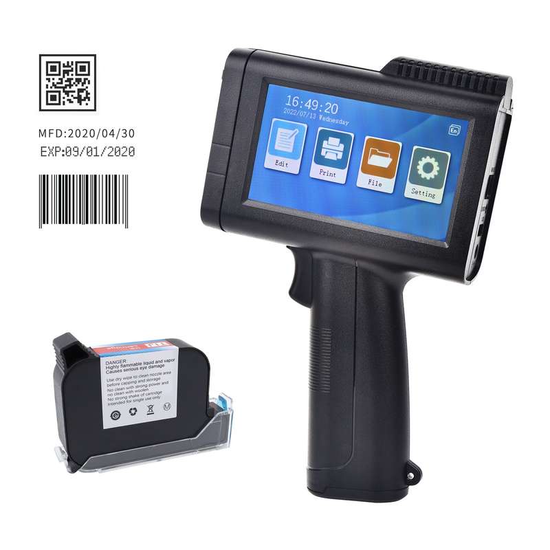 Portable HD Handheld Inkjet Printer with 4.3 Inch Touchscreen Intelligent Barcode Printer Sup