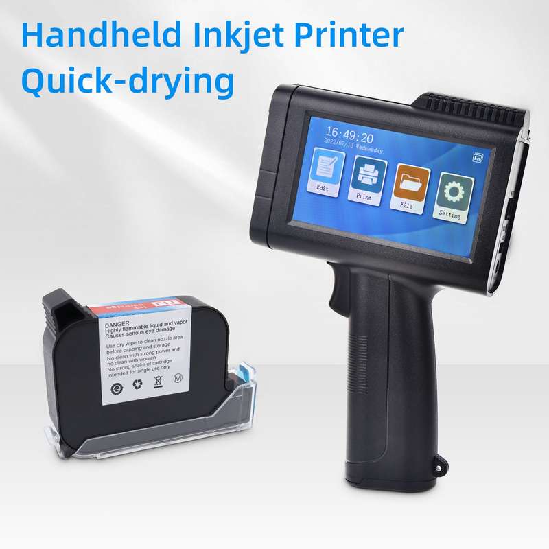 Portable HD Handheld Inkjet Printer with 4.3 Inch Touchscreen Intelligent Barcode Printer Sup