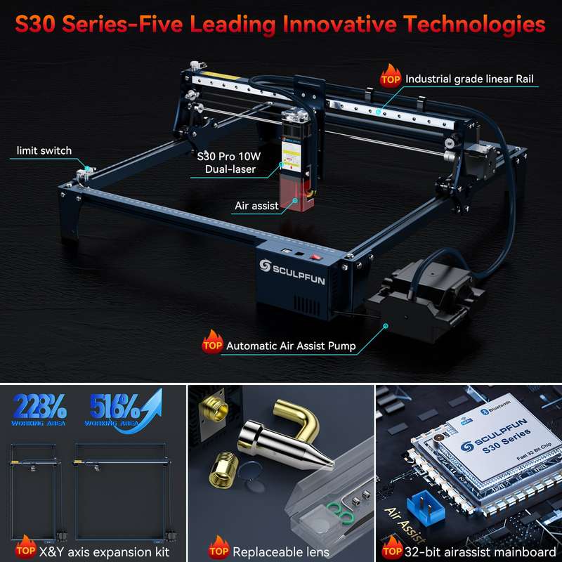 Commarker B3 30w Fiber Laser Engraver Marking Machine 110x110mm Work Area Compatible with Win