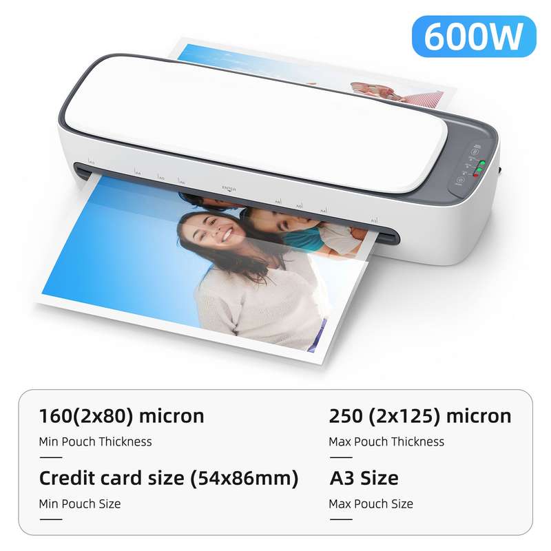 Desktop Laminator Machine Set A3 Size Multifunctional Hot and Cold Lamination 2 Roller System