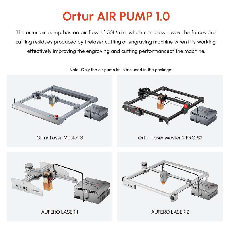 ORTUR OAP1.0 Laser Air Assist Pump Air Compressor 50L/min Adjustable Speed Low Noise Low Vibr