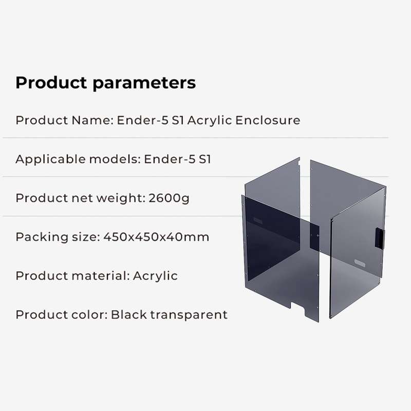Creality Ender-5 S1 Acrylic Enclosure Box for Constant Temprature/Noise Reduce/Dust Proof and