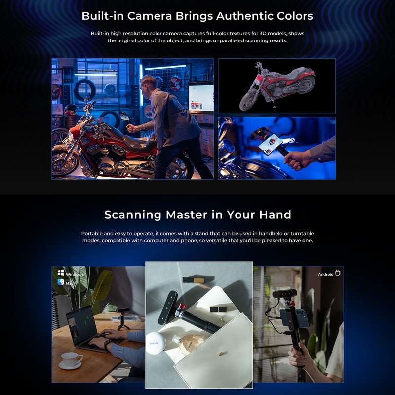 Creality CR-Scan Ferret 3D Scanner Portable and Handheld 30fps Scan Speed Dual Mode Scanning