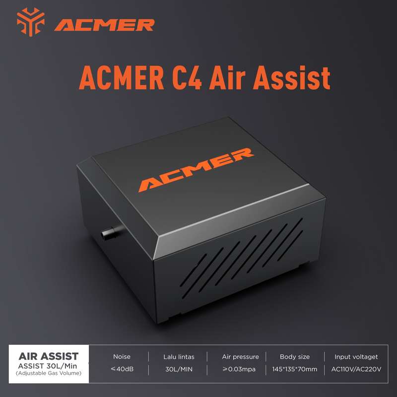 ACMER-C4 Laser Cutting/Engraving Air-Assisted Accessories Adjustable High Airflow 30L/min to