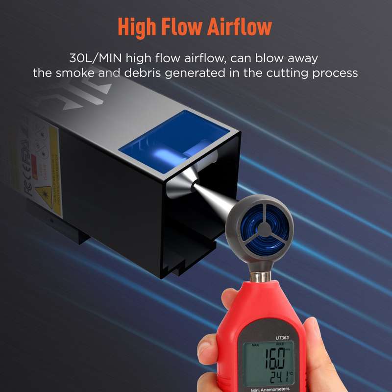 ACMER-C4 Laser Cutting/Engraving Air-Assisted Accessories Adjustable High Airflow 30L/min to