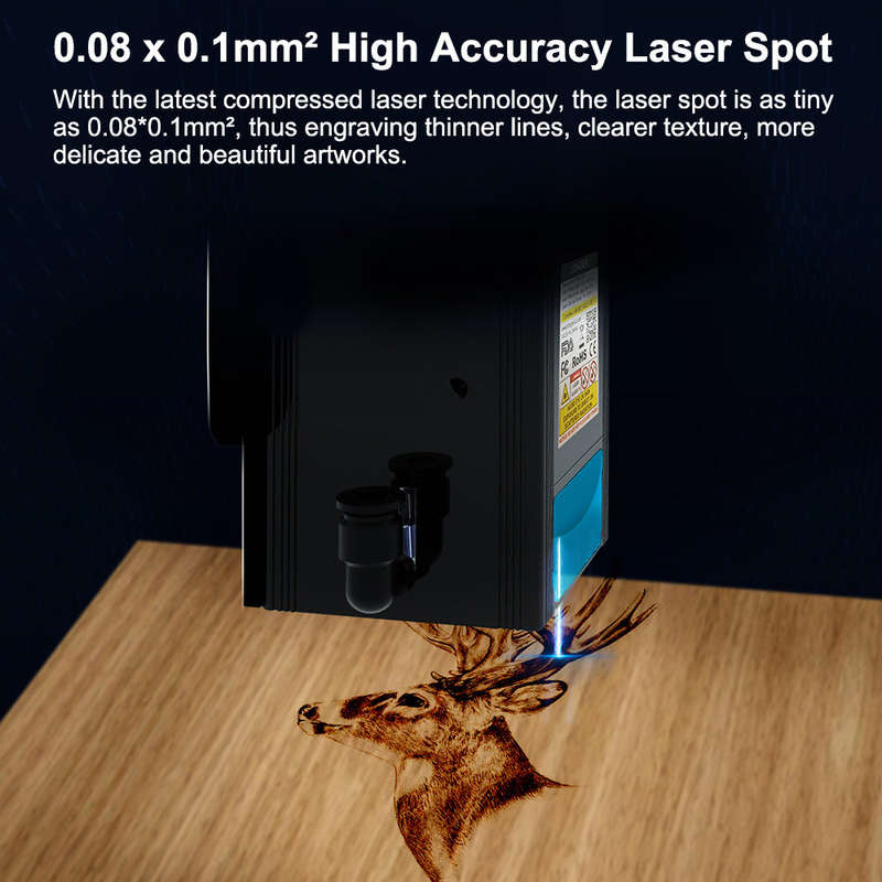 LONGER Ray5 20W Laser Engraver with Engraving Area 375x375mm 3.5'' Touchscreen 32-bit Motherb