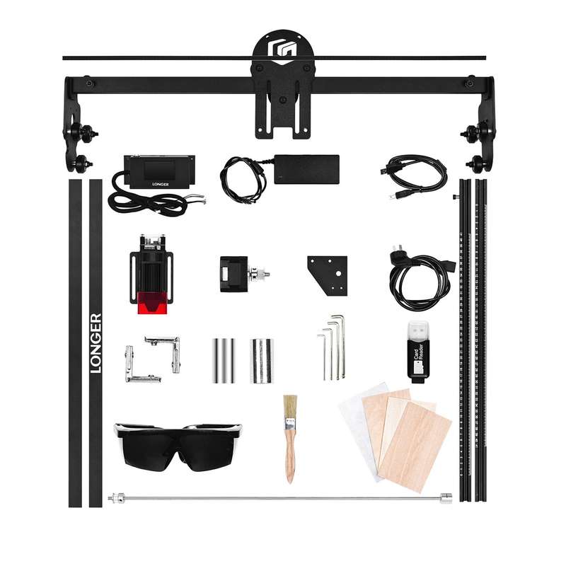 LONGER Ray5 10W Laser Engraver with Engraving Area 400x400mm 3.5'' Touchscreen 32-bit Motherb