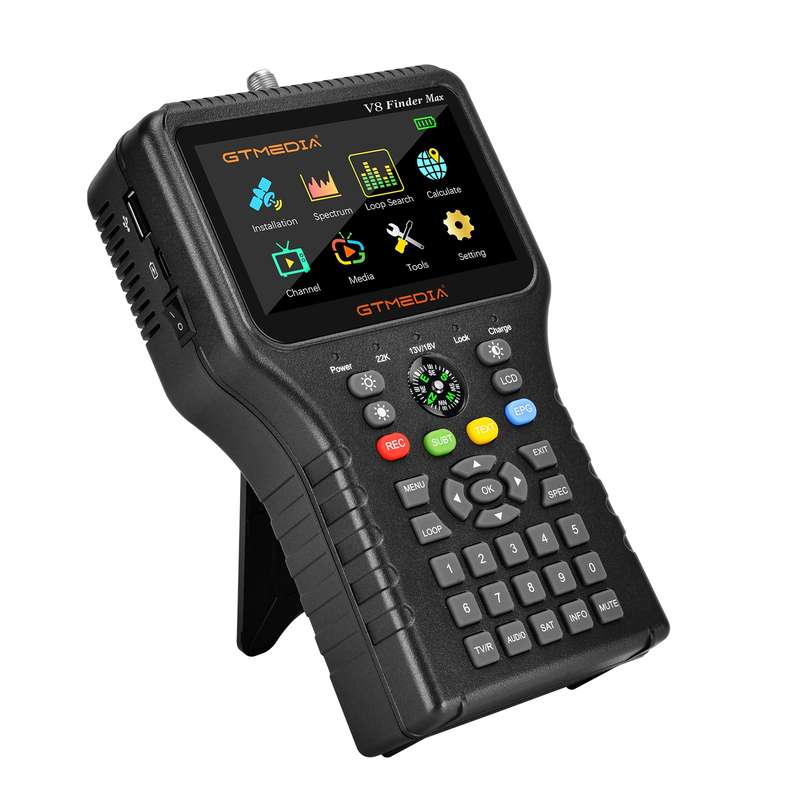 GTMEDIA V8 Finder Max TV Signal Finder Meter DVB-S/S2/S2X Signal Receiver 4.3-inch LCD Dispaly H.265