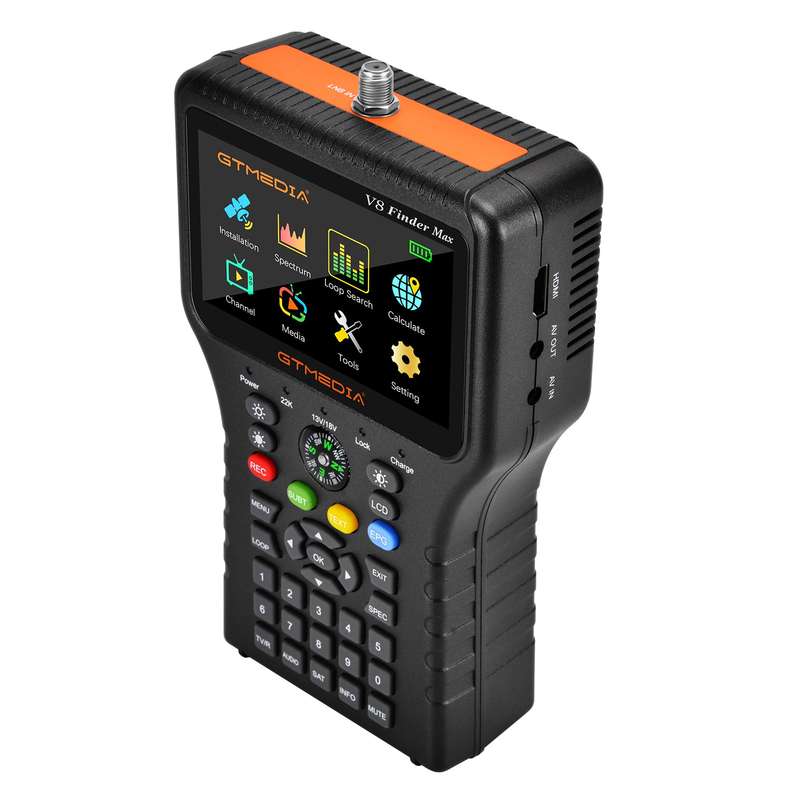 GTMEDIA V8 Finder Max TV Signal Finder Meter DVB-S/S2/S2X Signal Receiver 4.3-inch LCD Dispaly H.265