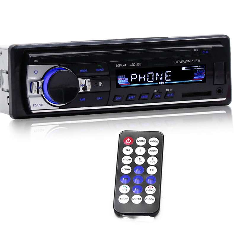 JSD-520 Bluetooth Car Audio Player Car Radio Stereo Autoradio 12V In-dash FM Aux Input Receiver SD C