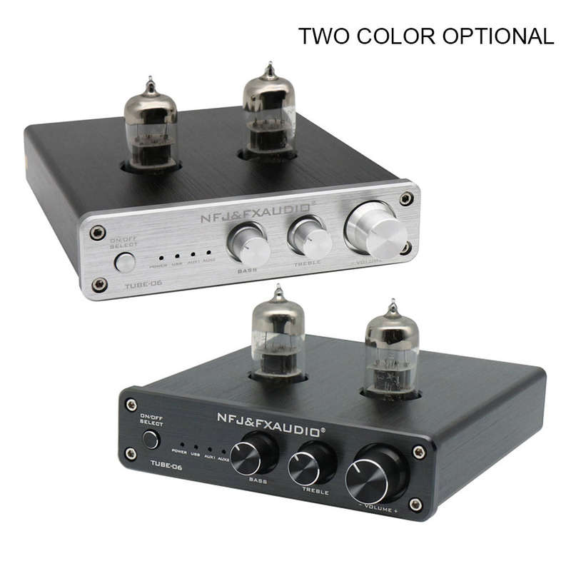 FX-AUDIO TUBE-06 Tube Preamplifier Home Audio Tube 6N3 Pre Amplifier Input PC-USB AUX Bass&Treble Ad