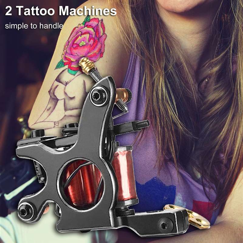 Rotary Tattoo Kit for Beginners Shader Liner Tattoo Motor Gun Kit Tattoo Machine with 10 Colors Tatt