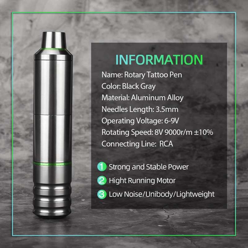 Atomus Tattoo Pen Cartridge Needles Set Pen Motor Tattoo Machine Aluminum Alloy Long Rotary Tattoo P
