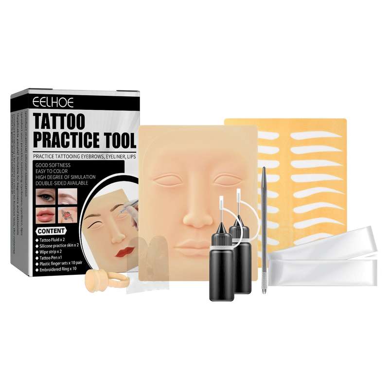 EELHOE Tattooing Kit Eyebrow Tattoo Pen Eyebrow Pigment Practice Skin Eyebrow Tattooing Tool