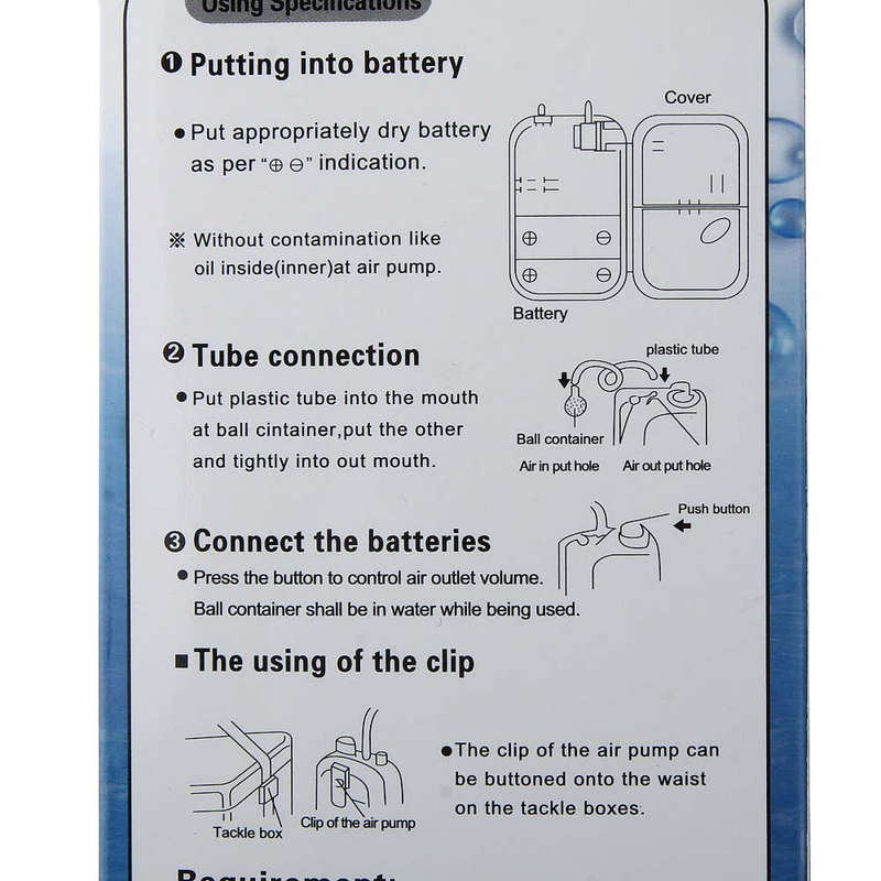 Portable Battery Air Pump Fishing Aerator Multi Speed Water Resistant Oxygenated Live Bait Aq