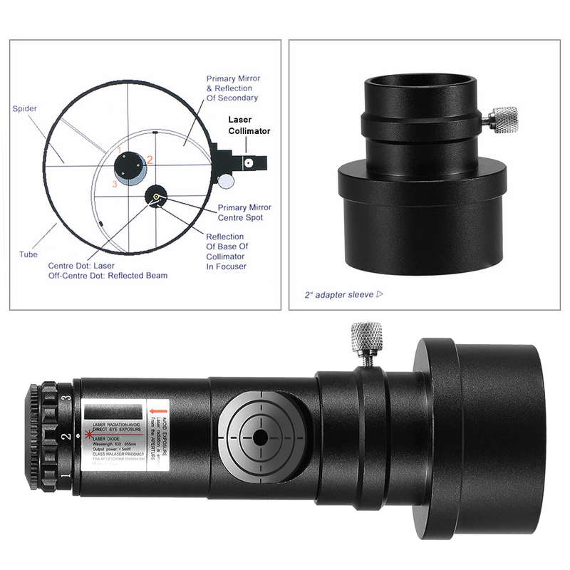 1.25IN Telescope Collimator 2INCH Adapter Reflector Telescope Newtonian SCA Laser Collimation