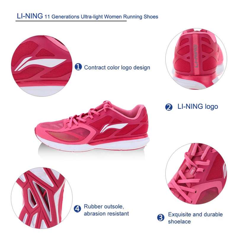 LI-NING 11 Generations Ultra-light Women Outdoor Sports Shoes Lightweight Running Shoes Walki