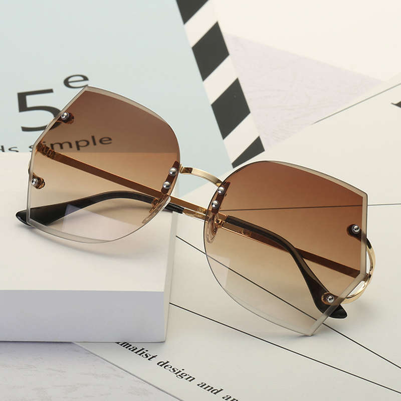Fashion Ocean Film Sunglasses Eyeglass UV 400 Protection Irregular Lens Sunglasses for Men an