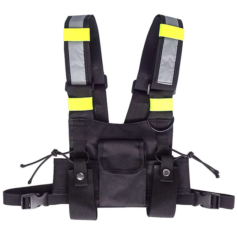 Outdoor Hunting Highly Visible Reflective Radio Harness Chest Rig Front Pack Pouch Holster Ve