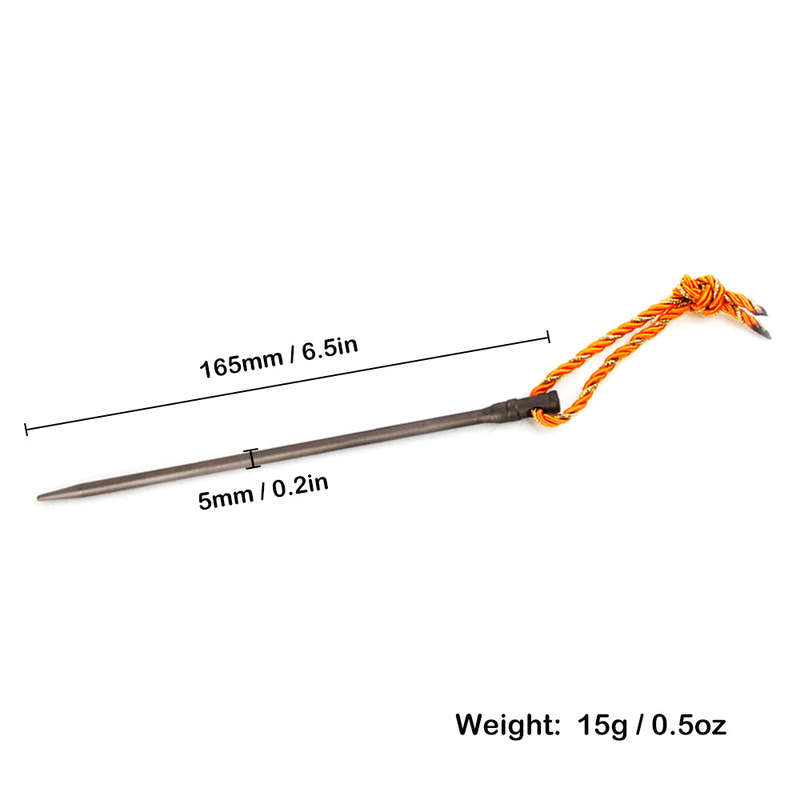 1pc 165mm Ultralight Titanium Alloy Tent Peg Windproof Outdoor Camping Tent Nail Stake 15g