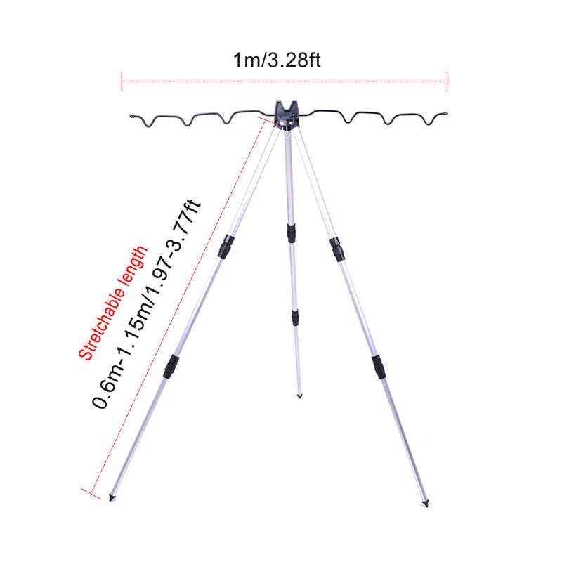 Aluminum Alloy Telescopic Fishing Rod Stand Rest Sea Fishing Rods Tripod Holder Fishing Pole