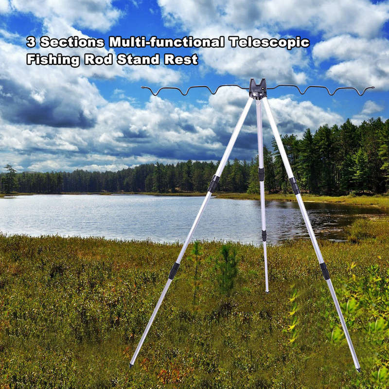 Aluminum Alloy Telescopic Fishing Rod Stand Rest Sea Fishing Rods Tripod Holder Fishing Pole