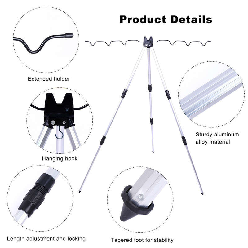 Aluminum Alloy Telescopic Fishing Rod Stand Rest Sea Fishing Rods Tripod Holder Fishing Pole