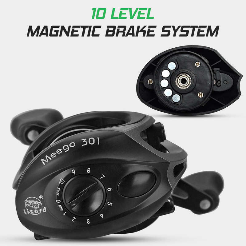 Lightweight High Speed 9.1:1 Gear Ratio Baitcast Fishing Reel 19+1 Ball Bearings Baitcasting