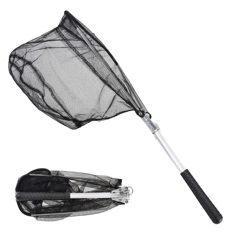 Folding Fish Landing Net Collapsible Triangular Fly Fishing Net Fish Catching or Releasing
