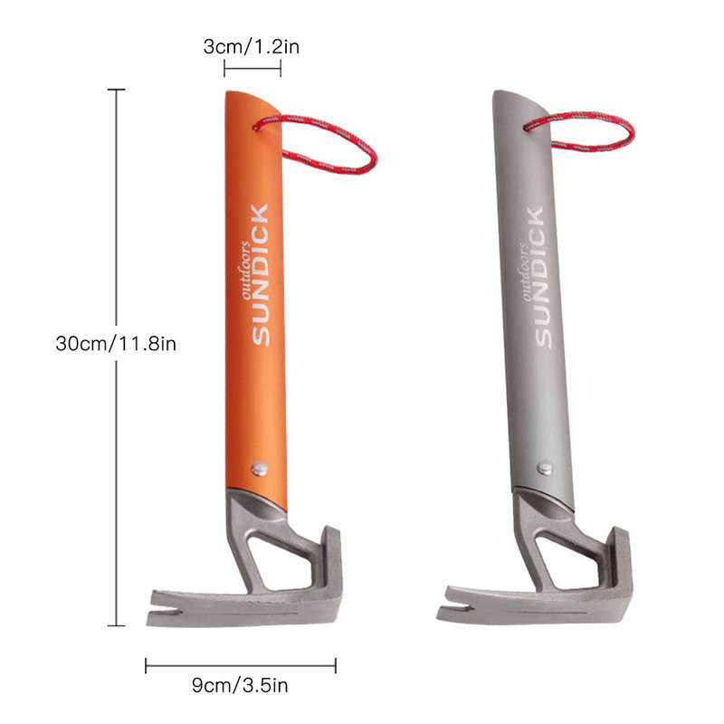 Outdoor Camping Tent Hammer Stainless Steel Tent Nail Puller Tent Peg Accessory