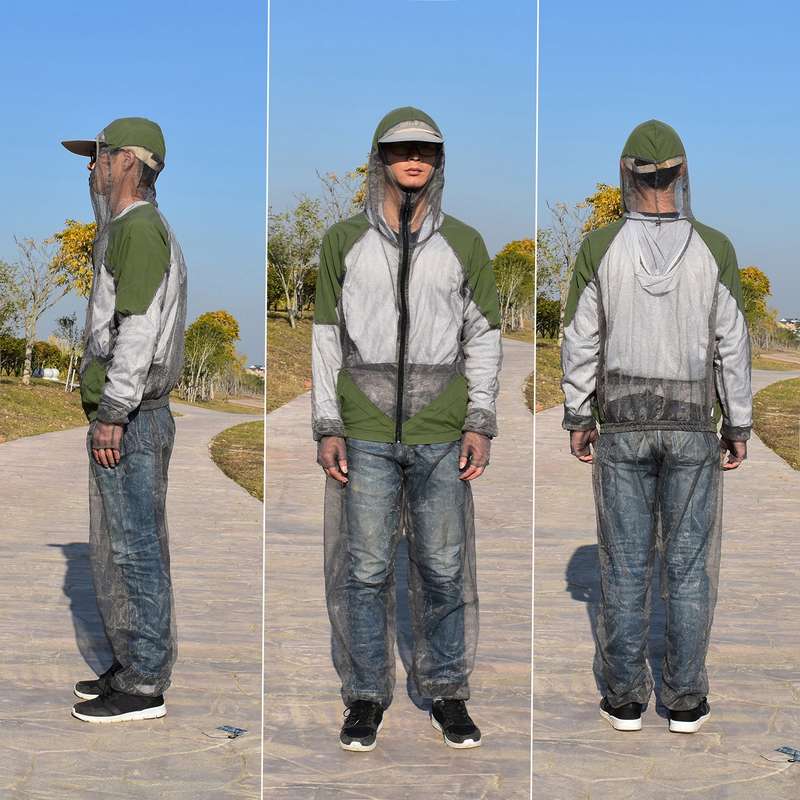 Outdoor Mosquito Repellent Suit Bug Jacket Mesh Hooded Suits Fishing Hunting Camping Jacket I