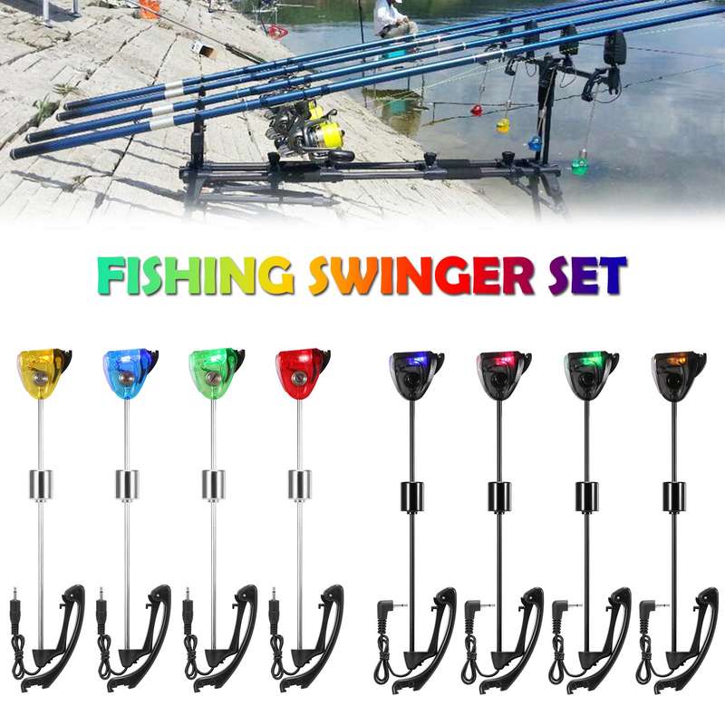 Lixada Fishing Swinger Set Carp Fishing Bite Indicator Swinger Digital Fishing Alarm LED Bite