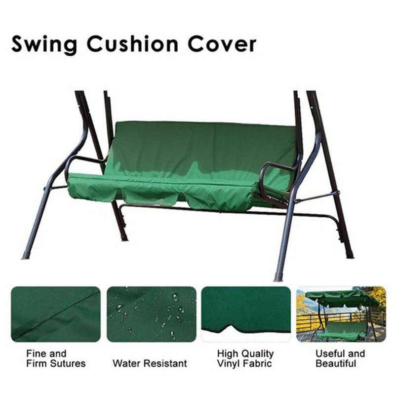 Swing Cover Chair Waterproof Foldable Cushion Patio Garden Yard Outdoor Seat Replacement (Bla