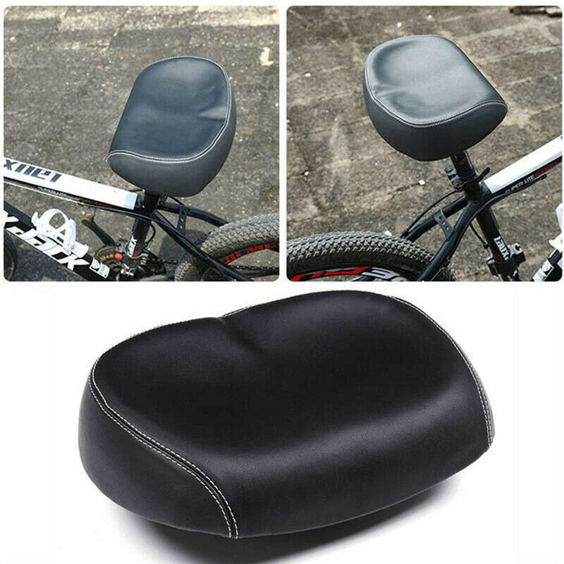 Big Ass Bike Cycling Noseless Saddle Wide Large Soft PU Pad Seat (Black & Red)