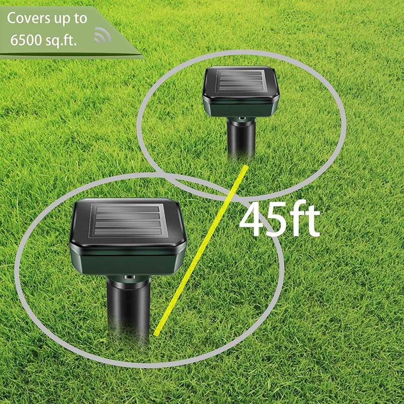 4Pcs Solar-charged Waterproof Mole Rat Repellent Sonic Mole Repellent Solar Ultrasonic Expell