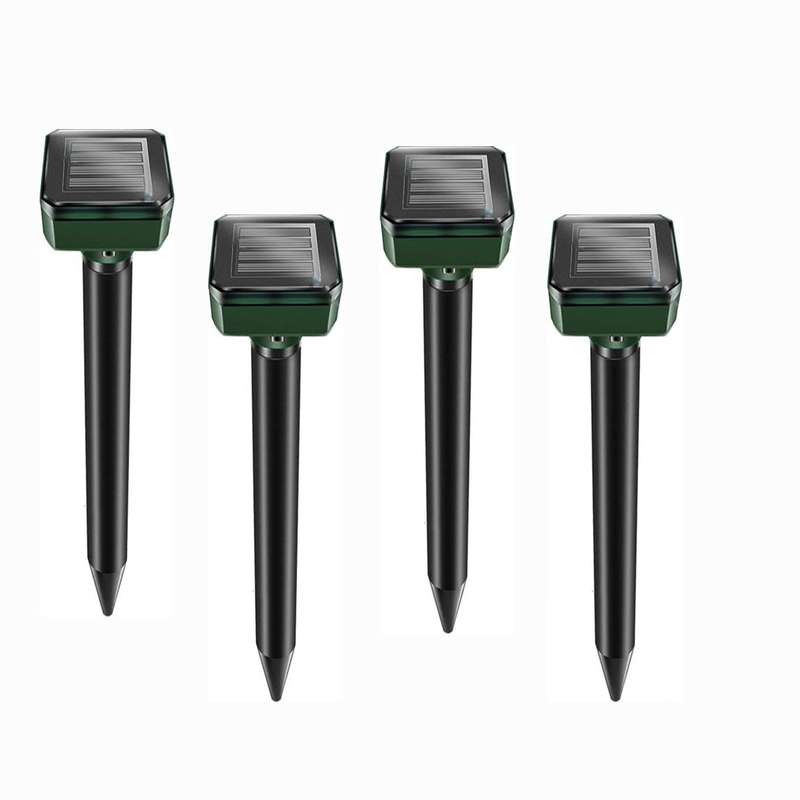 4Pcs Solar-charged Waterproof Mole Rat Repellent Sonic Mole Repellent Solar Ultrasonic Expell