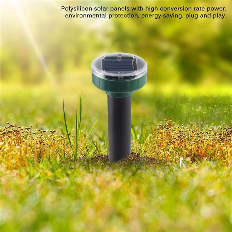 4Pcs Solar-charged Waterproof Mole Rat Repellent Sonic Mole Repellent Solar Ultrasonic Expell