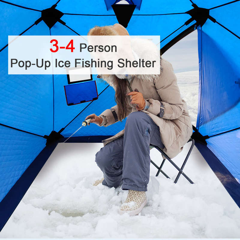 Portable Ice Fishing Shelter Easy Set-up Winter Fishing Tent Ice Fishing Tent  Waterproof &