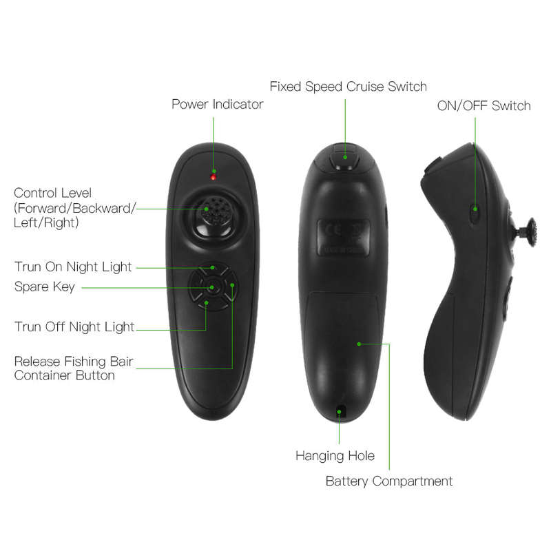 Wireless Remote Control Fishing Bait Boat Fishing Feeder Fish Finder Device 430-540 yards Rem