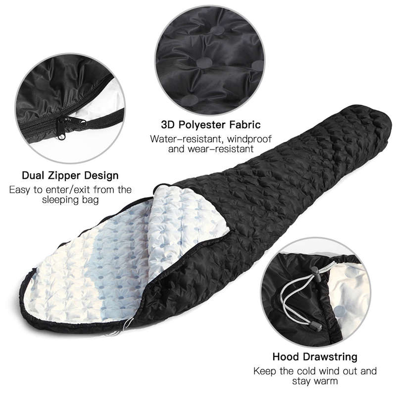 Duck Down Sleeping Bag Water-resistant Ultralight Single Sleeping Bag for Camping Hiking Back