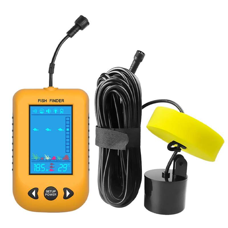 Portable Fish Finder Handheld Wired Fish Depth Finder Kayak Boat Fishfinder with Sonar Transd