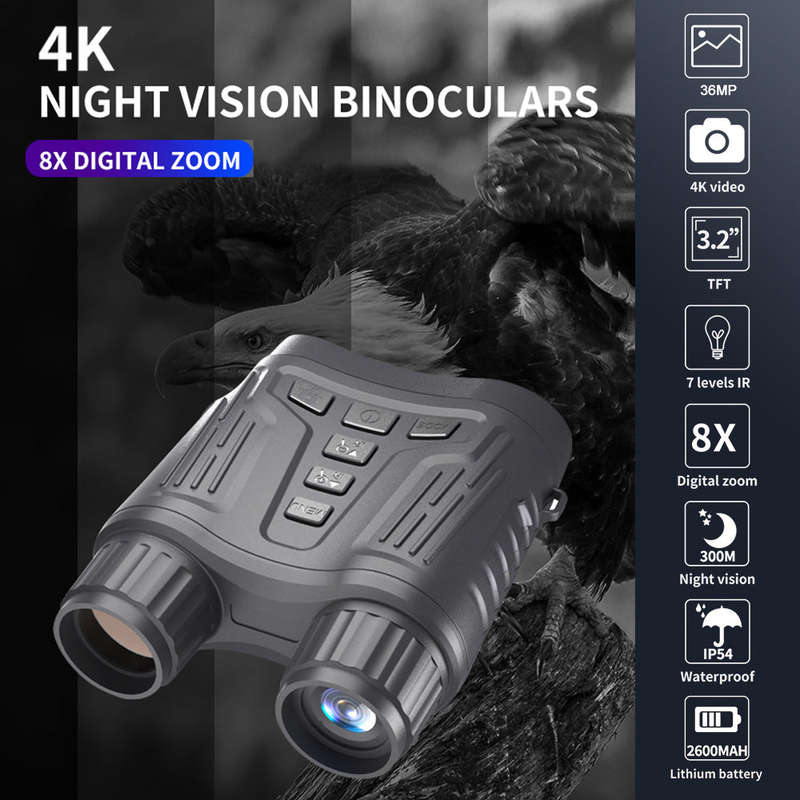 Night Vision Goggles 36MP 4K Digital Infrared Night Vision Binoculars with 3.2 Inch LCD Scree