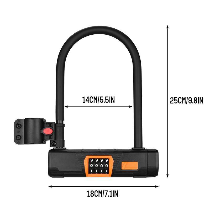 Bicycle U Lock Anti-theft Bike Password Lock Heavy Duty Combination U Lock Bike Lock Bike Saf