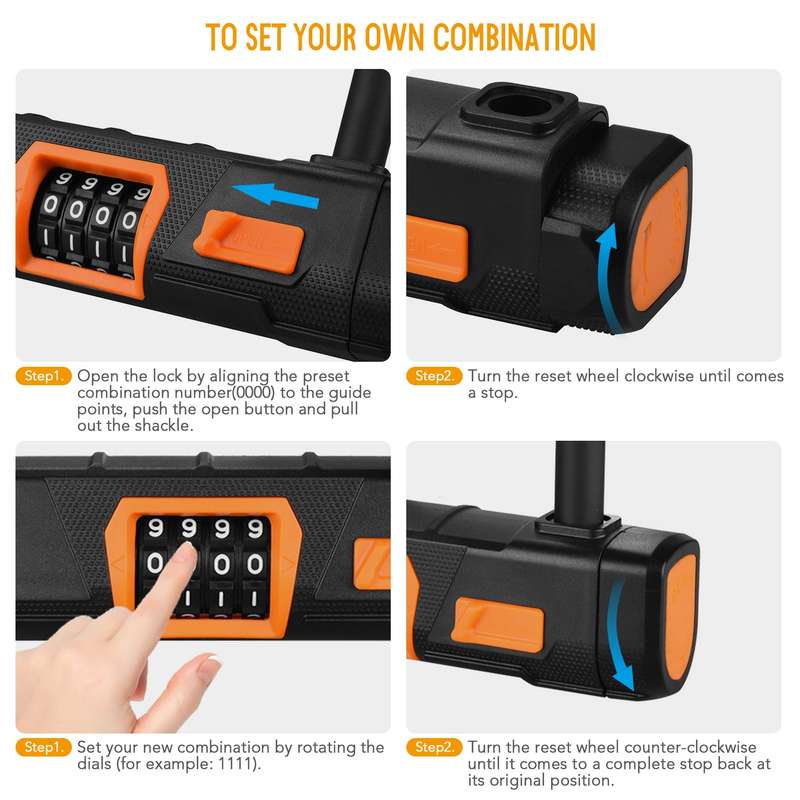 Bicycle U Lock Anti-theft Bike Password Lock Heavy Duty Combination U Lock Bike Lock Bike Saf