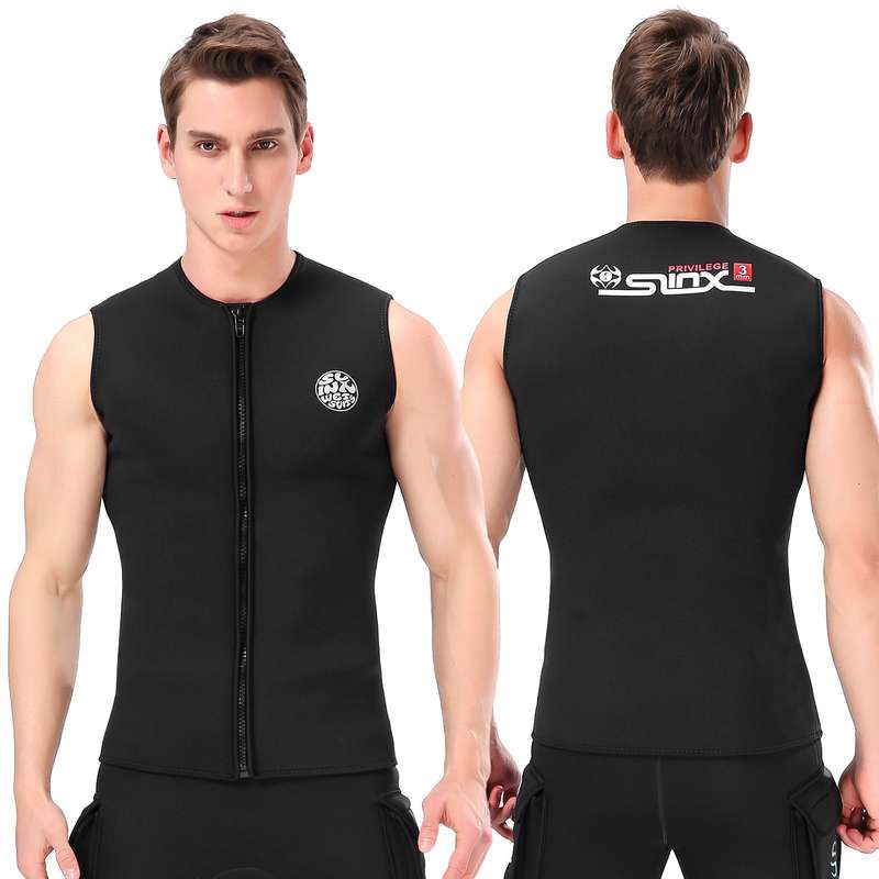 3mm Neoprene Wetsuit Top Vest Thermal Warm Sleeveless Vest for Diving Surfing Swimming Sailin