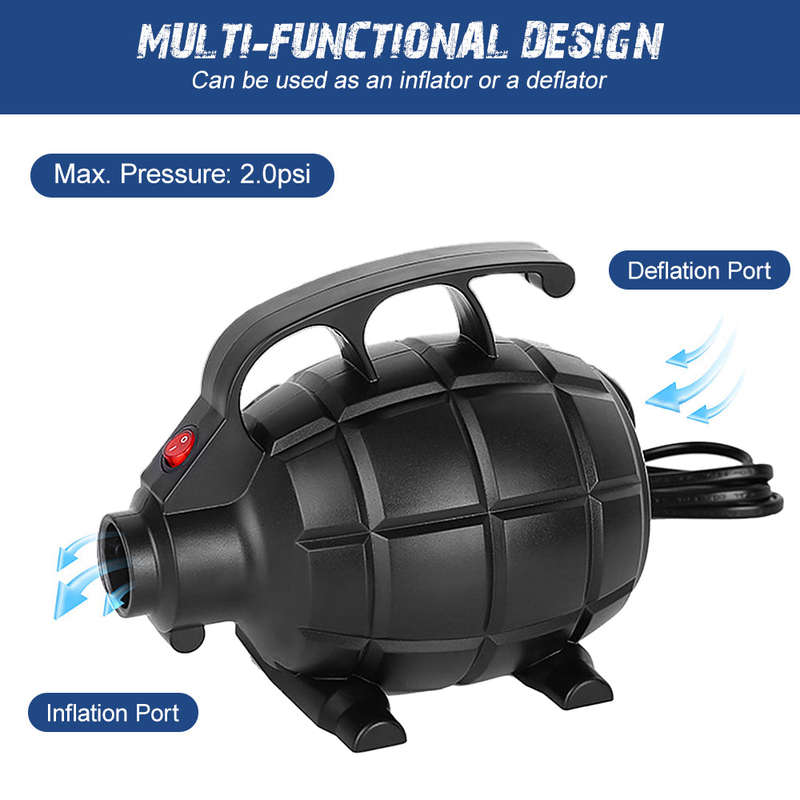 Portable 500W Electric Pump Air Mattress Pump Air Bed Pool Toy Raft Boat Quick Inflation Elec