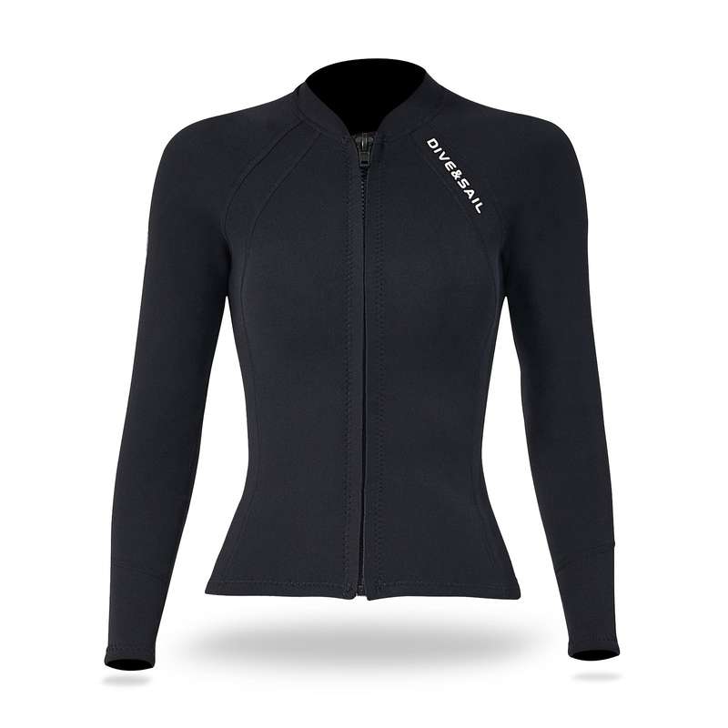 2mm Neoprene Men Women Diving Top with Front Zipper Wetsuits Jacket Long Sleeves Wetsuit Top
