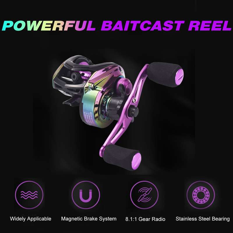 1.8m-2.1m Portable Fishing Rod + Baitcasting Reel Fishing Wheel Hard Soft Lure Line Fishing T