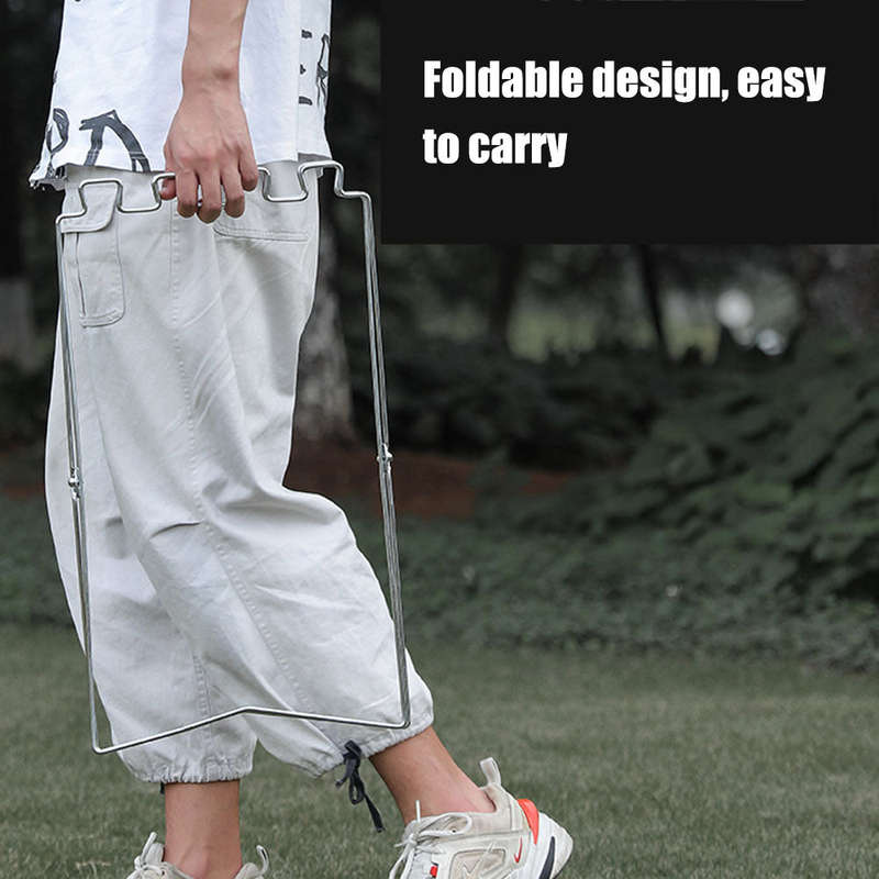 Trash Rack Outdoor Folding Garbage Bag Holder Trash Bag Frame for Kitchen Camping Picnic Barb