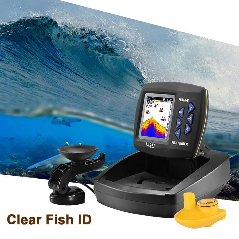 Portable Fish Finder Wireless Sonar Sensor Fishing Depth Finder Locator Fishfinder with Wired
